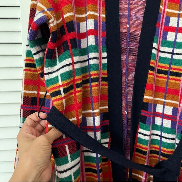 Moth by Anthropologie Williston plaid cardigan multicolor with belt size S - Picture 3 of 9